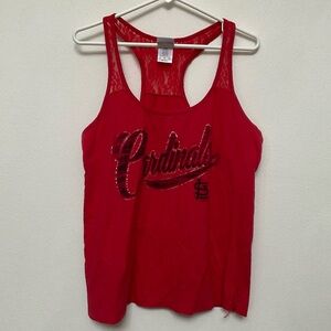 MLB Genuine 5th & Ocean Red Lace STL Cardinals Razorback Tank Top Size XL